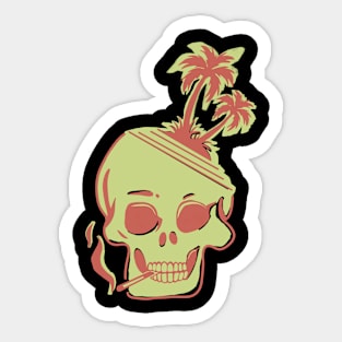 Tropical Skull Sticker